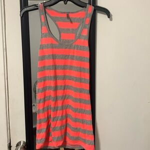 Long Pink and Grey Tank Top